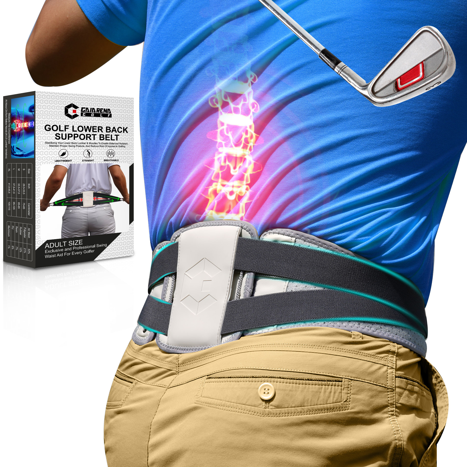 GAIARENA Golfers' Lower Back Support Belt